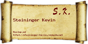 Steininger Kevin névjegykártya